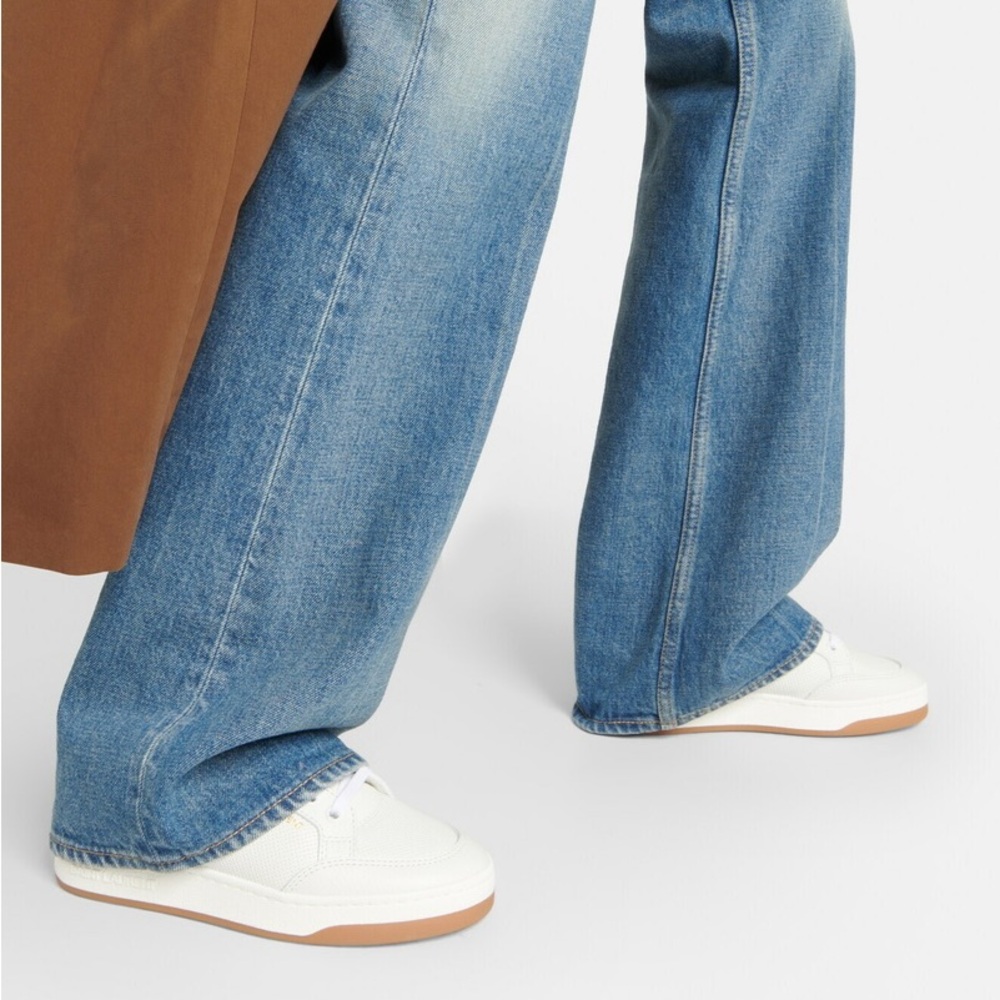 Saint Laurent Cream and Brown Casual Sneakers